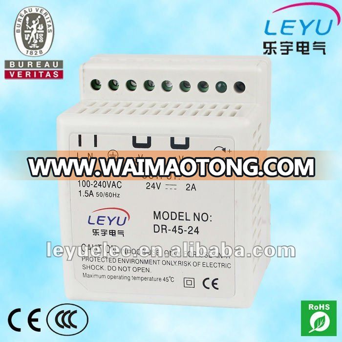 CE RoHS 45w 12V 24V Din Rail Led Driver